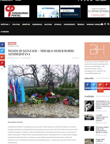 MEHDI HUSEINZADE - MIHAJLO HEROJ BORBE AZERBEJDŽANA 